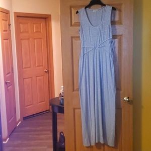 Max Studio Grey & White Striped Maxi Dress Size M